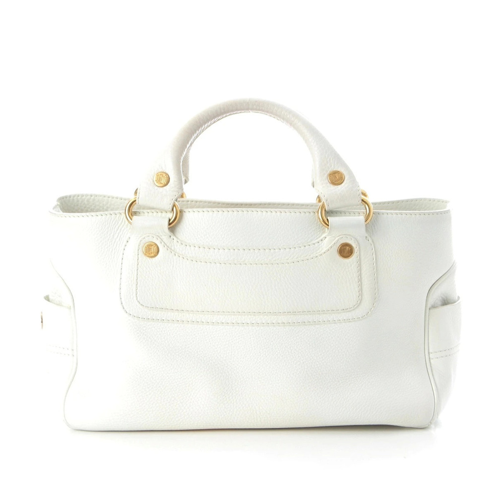 Celine BOOG Bag Leather Handbag White